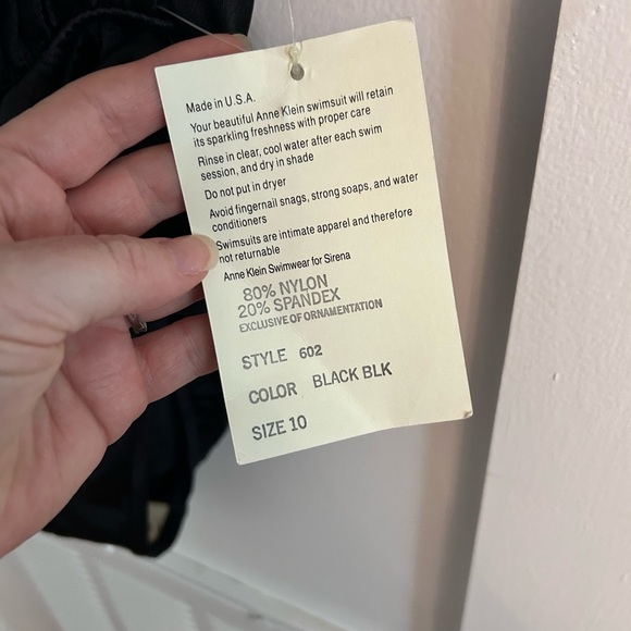 1980s Anne Klein Deep V Plunge Belted Bodysuit Swimsuit Resort Cabana 90s VTG - Picture 5 of 8